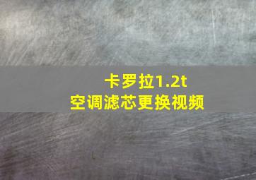 卡罗拉1.2t空调滤芯更换视频