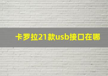 卡罗拉21款usb接口在哪