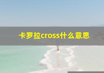 卡罗拉cross什么意思