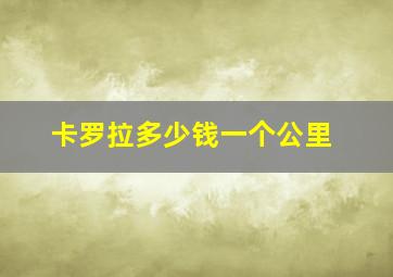 卡罗拉多少钱一个公里