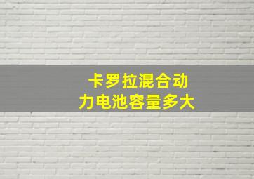 卡罗拉混合动力电池容量多大