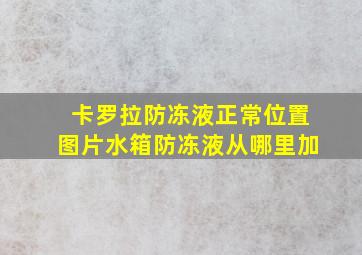 卡罗拉防冻液正常位置图片水箱防冻液从哪里加