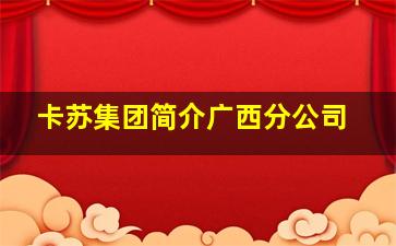 卡苏集团简介广西分公司