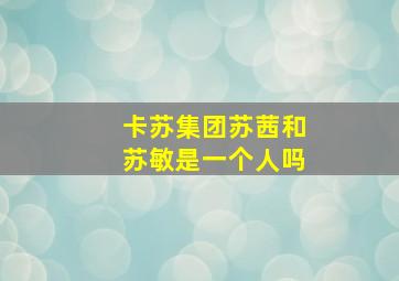 卡苏集团苏茜和苏敏是一个人吗