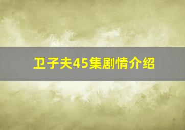 卫子夫45集剧情介绍