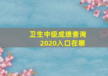 卫生中级成绩查询2020入口在哪