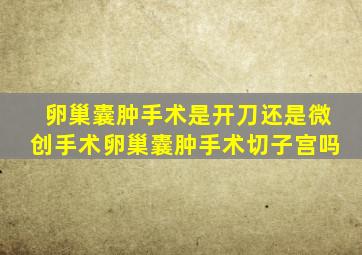 卵巢囊肿手术是开刀还是微创手术卵巢囊肿手术切子宫吗