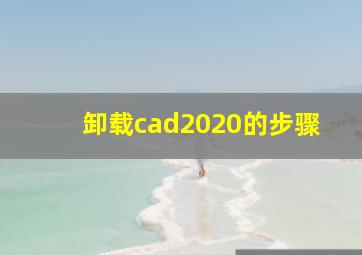 卸载cad2020的步骤