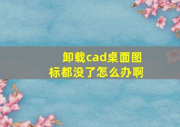 卸载cad桌面图标都没了怎么办啊