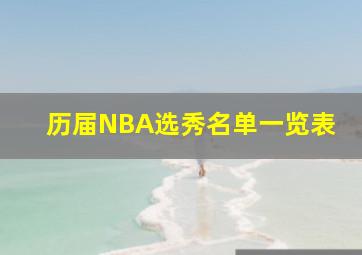 历届NBA选秀名单一览表