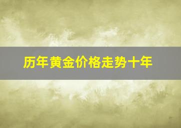 历年黄金价格走势十年