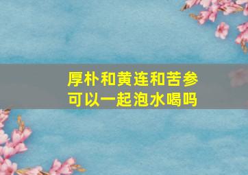 厚朴和黄连和苦参可以一起泡水喝吗