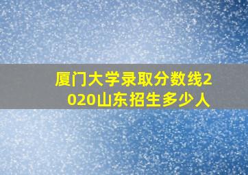 厦门大学录取分数线2020山东招生多少人