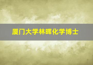 厦门大学林晖化学博士