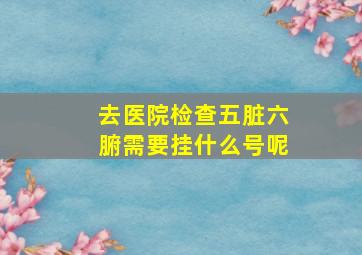 去医院检查五脏六腑需要挂什么号呢