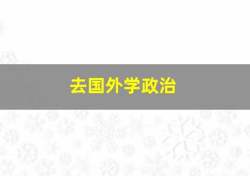 去国外学政治