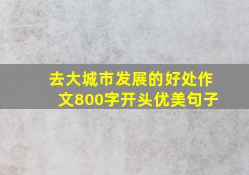 去大城市发展的好处作文800字开头优美句子