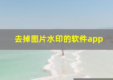 去掉图片水印的软件app