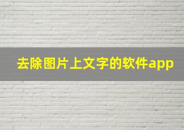 去除图片上文字的软件app