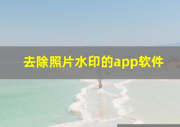 去除照片水印的app软件