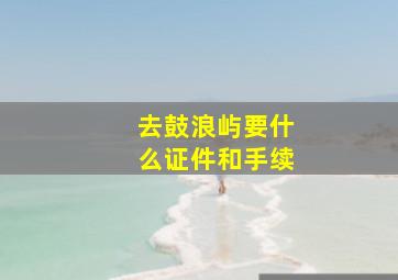 去鼓浪屿要什么证件和手续