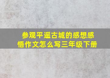 参观平遥古城的感想感悟作文怎么写三年级下册