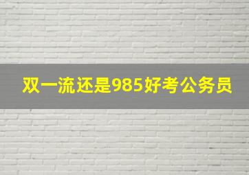 双一流还是985好考公务员