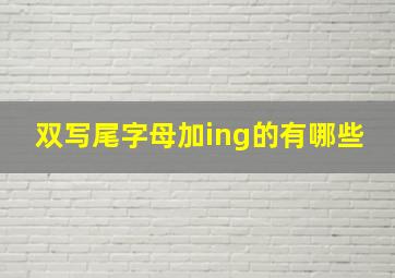 双写尾字母加ing的有哪些