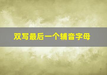 双写最后一个辅音字母