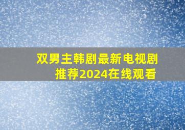 双男主韩剧最新电视剧推荐2024在线观看