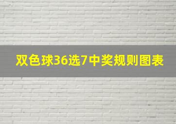 双色球36选7中奖规则图表