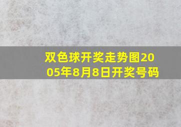 双色球开奖走势图2005年8月8日开奖号码