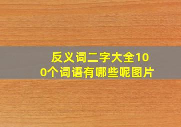 反义词二字大全100个词语有哪些呢图片