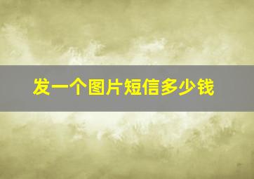 发一个图片短信多少钱