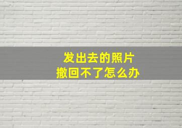 发出去的照片撤回不了怎么办