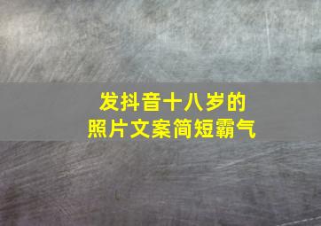 发抖音十八岁的照片文案简短霸气