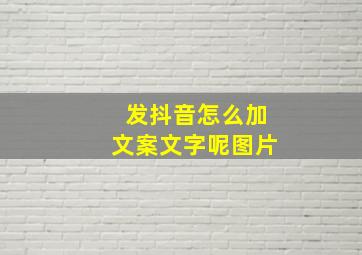 发抖音怎么加文案文字呢图片