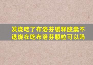 发烧吃了布洛芬缓释胶囊不退烧在吃布洛芬颗粒可以吗