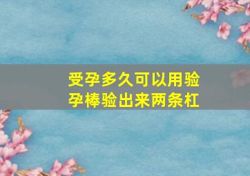 受孕多久可以用验孕棒验出来两条杠