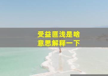 受益匪浅是啥意思解释一下