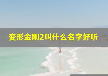 变形金刚2叫什么名字好听