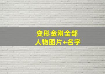 变形金刚全部人物图片+名字