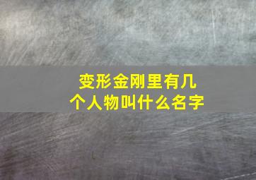 变形金刚里有几个人物叫什么名字