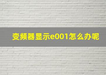 变频器显示e001怎么办呢