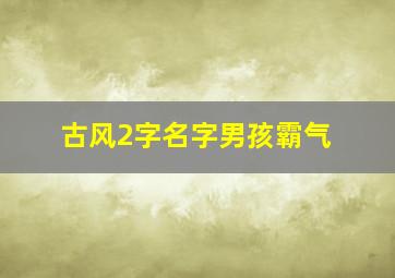 古风2字名字男孩霸气