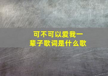 可不可以爱我一辈子歌词是什么歌