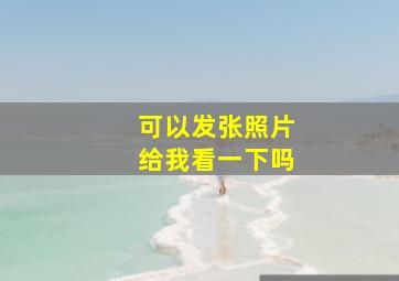 可以发张照片给我看一下吗