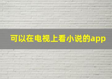 可以在电视上看小说的app