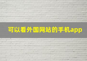 可以看外国网站的手机app