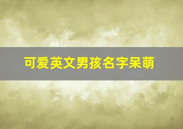 可爱英文男孩名字呆萌